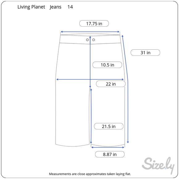 Living Planet Womens Capri Jeans Size 14 Blue Mid Rise Straight Leg Stretch - Picture 2 of 9